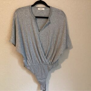 A.L.C. Light Gray Wrap-Front Bodysuit